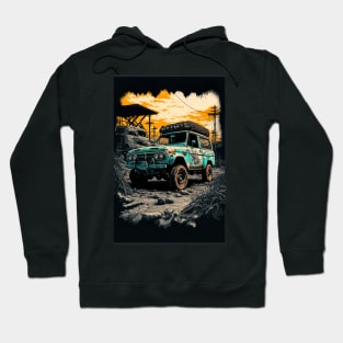 Teal Safari pick up truck in the ruined world Hoodie